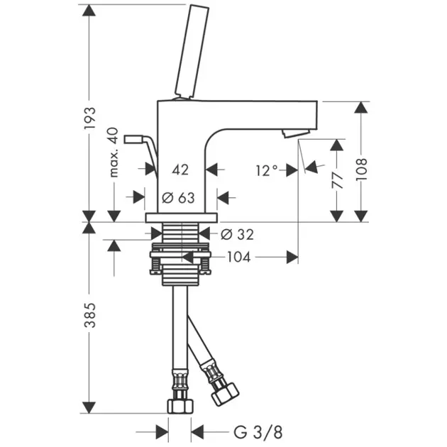 Axor - Citterio - Mosdó csaptelep - 39015000 – 2. kép