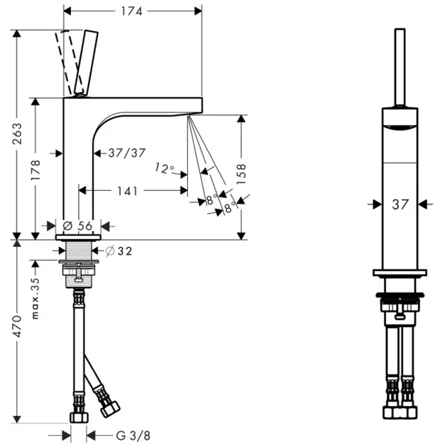 Axor - Citterio - Mosdó csaptelep - 39032000 – 2. kép