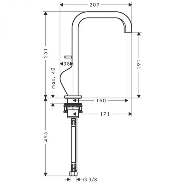 Axor - Citterio - Mosdó csaptelep - 39034000 – 2. kép