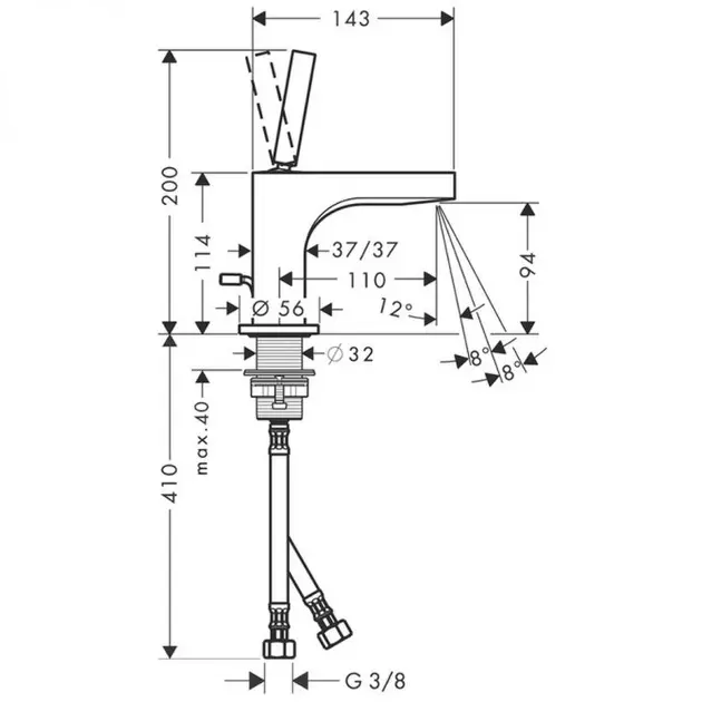 Axor - Citterio - Mosdó csaptelep - 39035000 – 2. kép