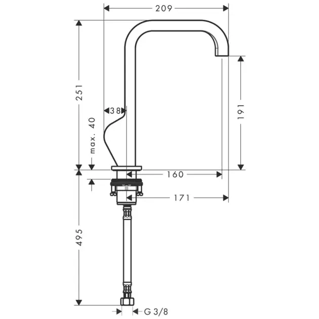 Axor - Citterio - Mosdó csaptelep - 39037000 – 2. kép
