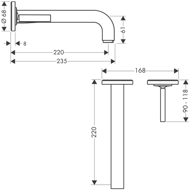 Axor - Citterio - Mosdó csaptelep - 39116000 – 2. kép