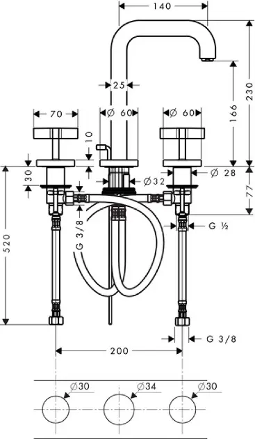 Axor - Citterio - Mosdó csaptelep - 39133000 – 2. kép