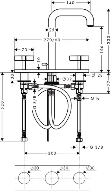 Axor - Citterio - Mosdó csaptelep - 39134000 – 2. kép