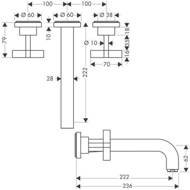 Axor - Citterio - Mosdó csaptelep - 39143000 – 2. kép
