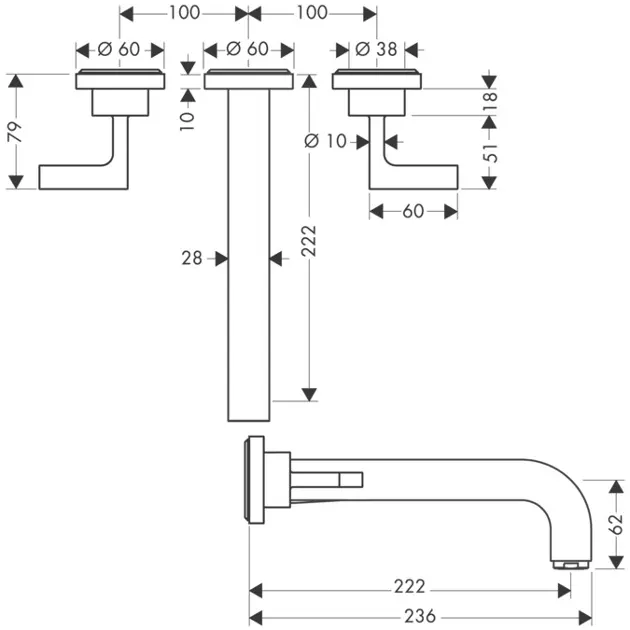Axor - Citterio - Mosdó csaptelep - 39147000 – 2. kép
