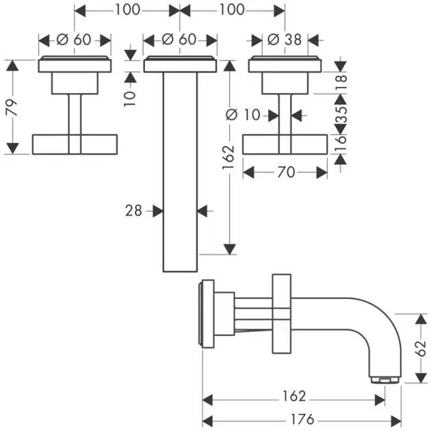 Axor - Citterio - Mosdó csaptelep - 39313000 – 2. kép