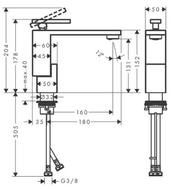Axor - Edge - Mosdó csaptelep - 46011000 – 2. kép