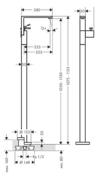 Axor - Edge - Mosdó csaptelep - 46041000 – 2. kép