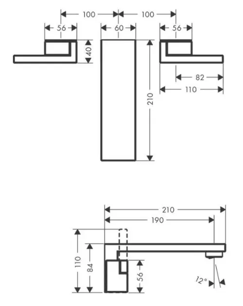 Axor - Edge - Mosdó csaptelep - 46061000 – 2. kép