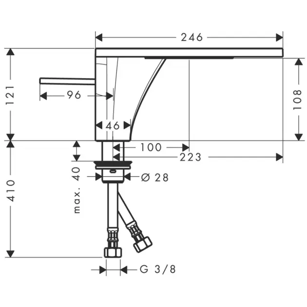 Axor - Massaud - Mosdó csaptelep - 18010000 – 2. kép