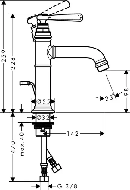 Axor - Montreux - Mosdó csaptelep - 16515000 – 2. kép