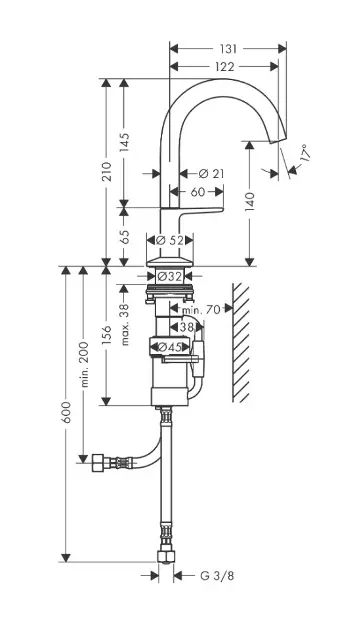 Axor - One - Mosdó csaptelep - 48010700 – 2. kép