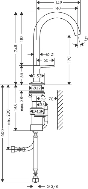 Axor - One - Mosdó csaptelep - 48020000 – 2. kép