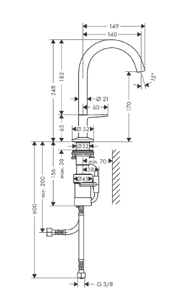 Axor - One - Mosdó csaptelep - 48020950 – 2. kép