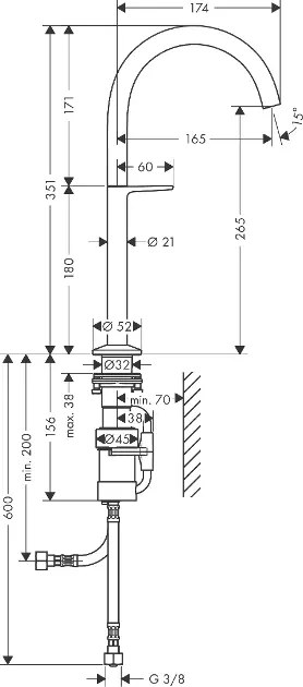 Axor - One - Mosdó csaptelep - 48030000 – 2. kép