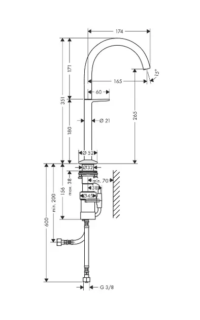 Axor - One - Mosdó csaptelep - 48030340 – 2. kép