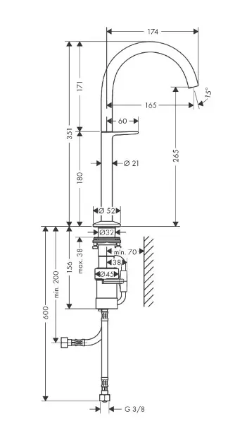 Axor - One - Mosdó csaptelep - 48030990 – 2. kép