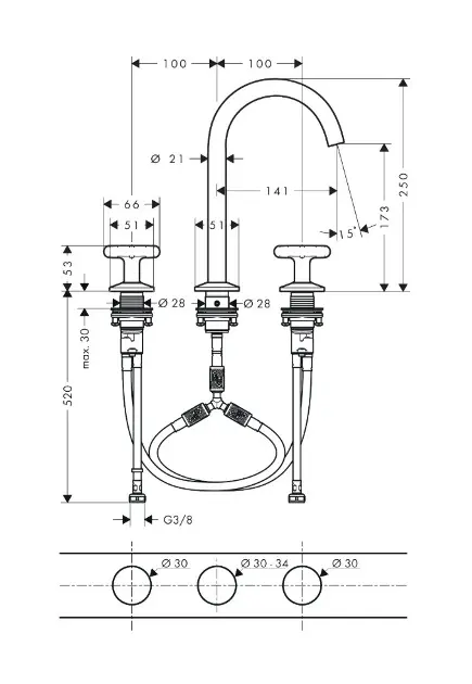 Axor - One - Mosdó csaptelep - 48040670 – 2. kép