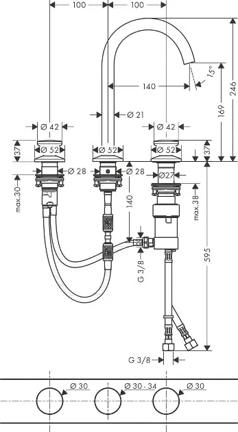 Axor - One - Mosdó csaptelep - 48070000 – 2. kép