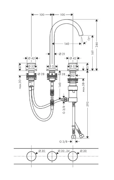 Axor - One - Mosdó csaptelep - 48070340 – 2. kép