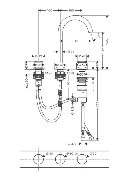 Axor - One - Mosdó csaptelep - 48070950 – 2. kép