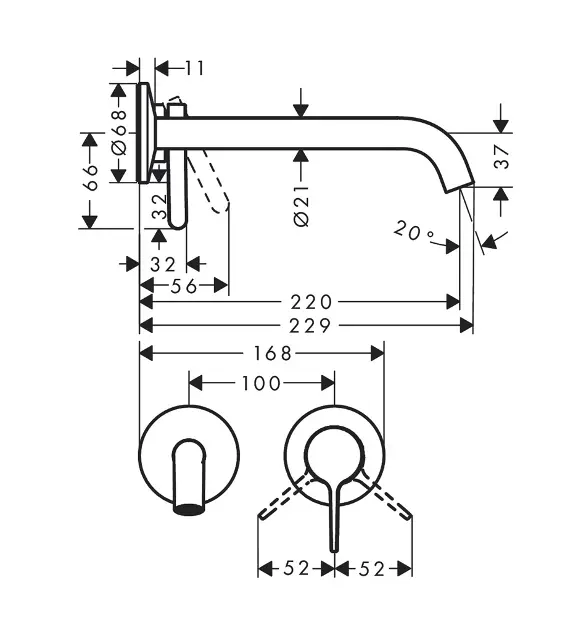 Axor - One - Mosdó csaptelep - 48120340 – 2. kép