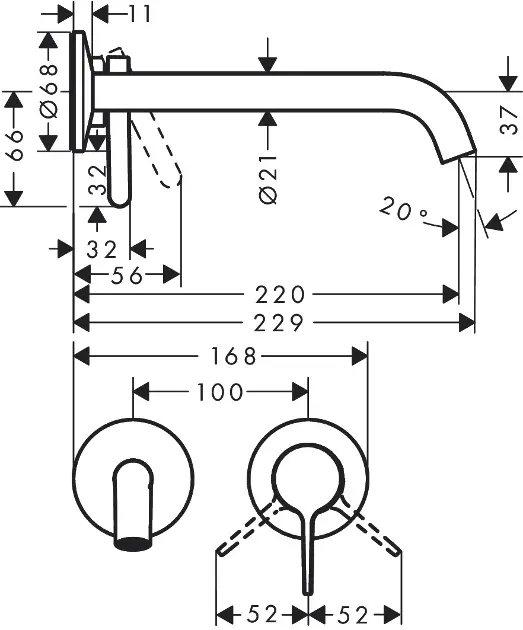 Axor - One - Mosdó csaptelep - 48120670 – 2. kép