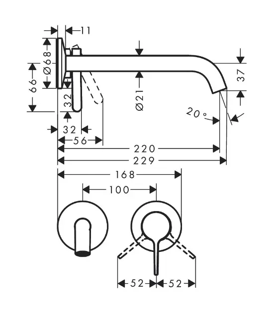 Axor - One - Mosdó csaptelep - 48120700 – 2. kép