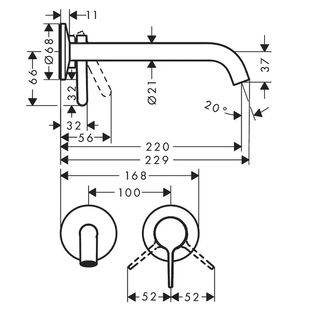 Axor - One - Mosdó csaptelep - 48120950 – 2. kép