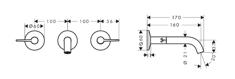 Axor - One - Mosdó csaptelep - 48150990 – 2. kép