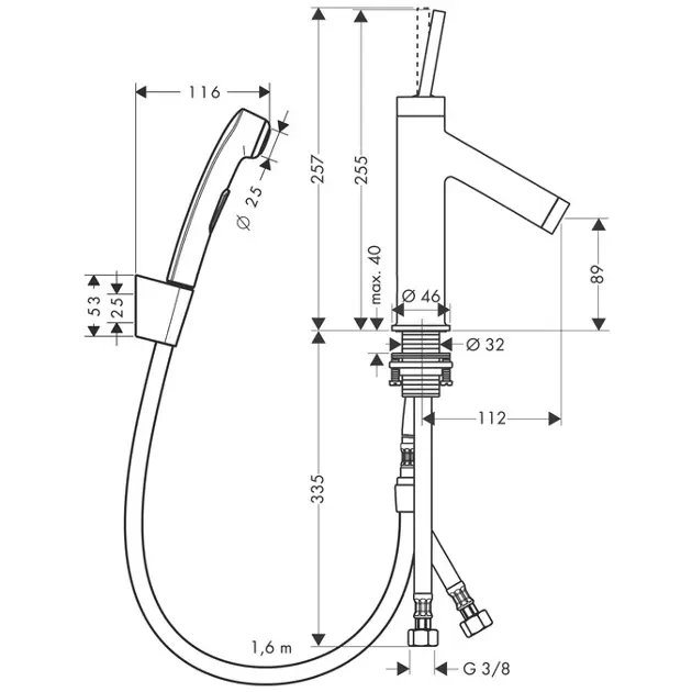 Axor - Starck - Mosdó csaptelep - 10300000 – 2. kép
