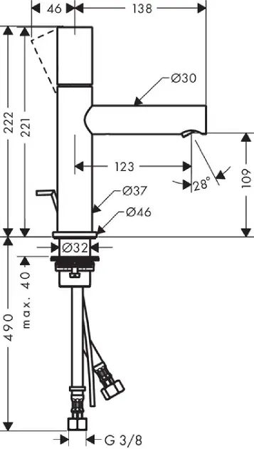 Axor - Uno - Mosdó csaptelep - 45001000 – 2. kép