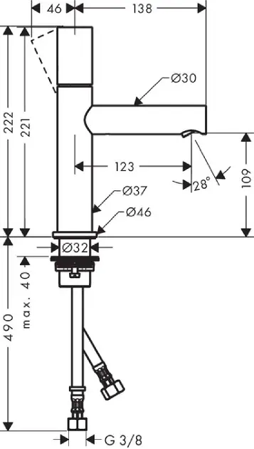 Axor - Uno - Mosdó csaptelep - 45002000 – 2. kép