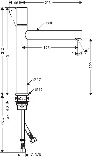 Axor - Uno - Mosdó csaptelep - 45003000 – 2. kép