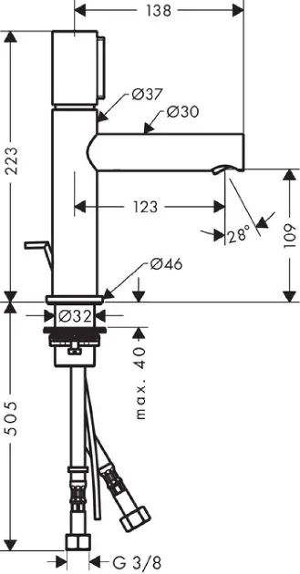 Axor - Uno - Mosdó csaptelep - 45010000 – 2. kép