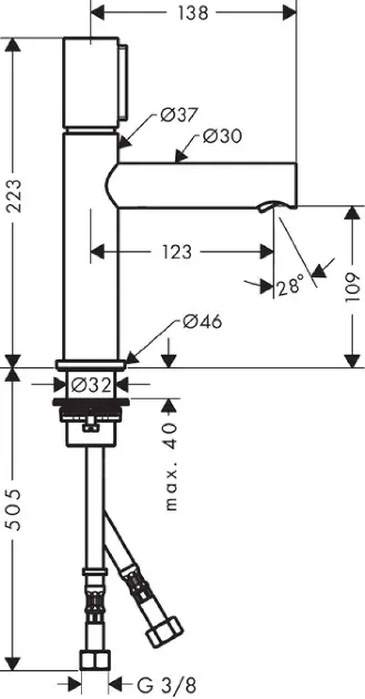 Axor - Uno - Mosdó csaptelep - 45012000 – 2. kép