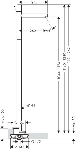 Axor - Uno - Mosdó csaptelep - 45037000 – 2. kép