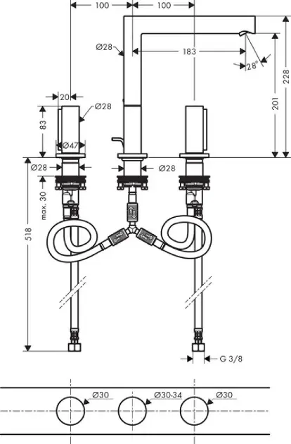 Axor - Uno - Mosdó csaptelep - 45133000 – 2. kép