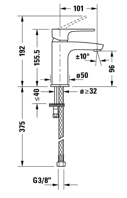 Duravit - B.1 - Mosdó csaptelep - B11010002010 – 2. kép