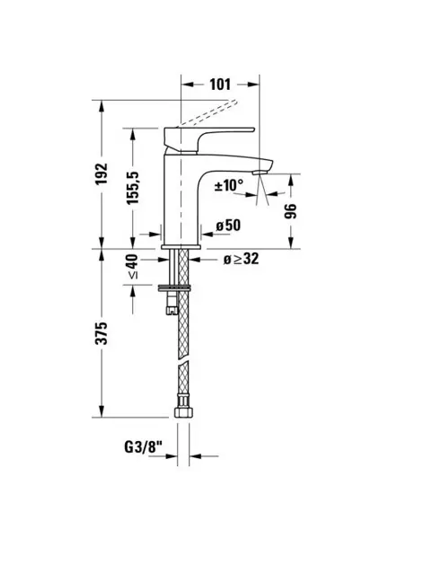 Duravit - B.1 - Mosdó csaptelep - B11013002010 – 2. kép