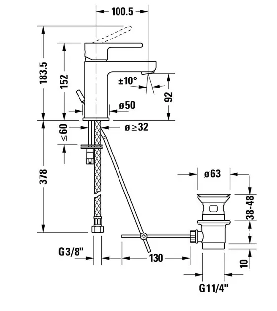 Duravit - B.2 - Mosdó csaptelep - B21010001010 – 2. kép