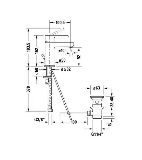 Duravit - B.2 - Mosdó csaptelep - B21013001010 – 2. kép