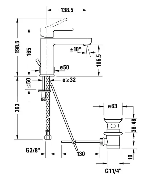 Duravit - B.2 - Mosdó csaptelep - B21020001010 – 2. kép
