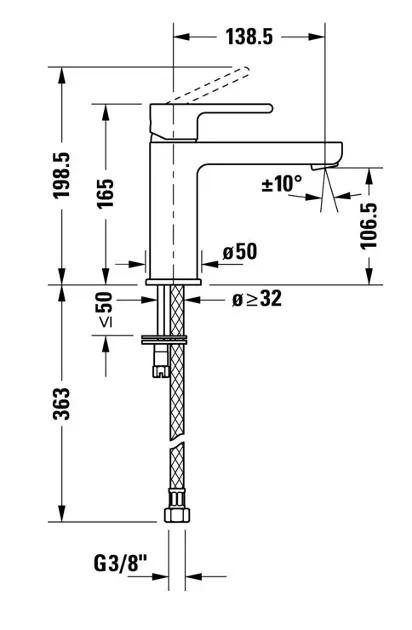 Duravit - B.2 - Mosdó csaptelep - B21020002010 – 2. kép