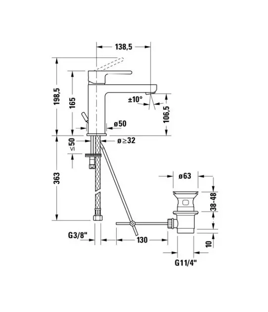 Duravit - B.2 - Mosdó csaptelep - B21023001010 – 2. kép