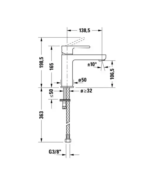 Duravit - B.2 - Mosdó csaptelep - B21023002010 – 2. kép
