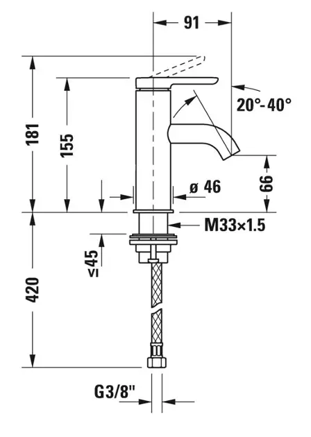 Duravit - C.1 - Mosdó csaptelep - C11010002010 – 2. kép