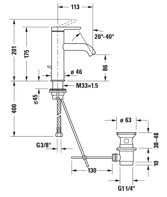 Duravit - C.1 - Mosdó csaptelep - C11020001046 – 2. kép