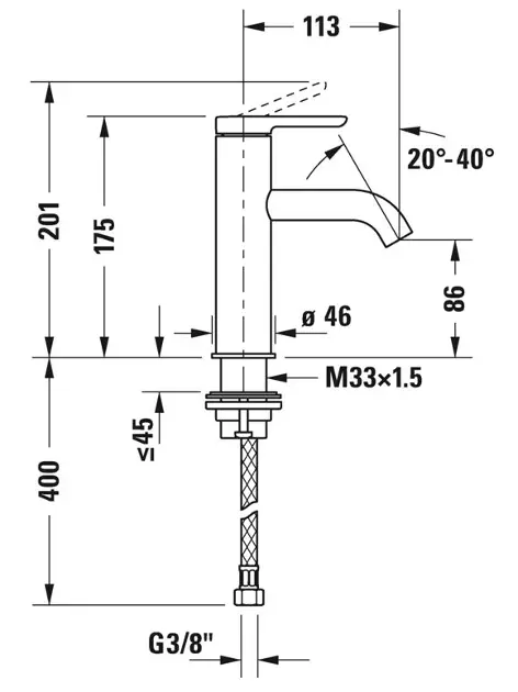 Duravit - C.1 - Mosdó csaptelep - C11020002046 – 2. kép
